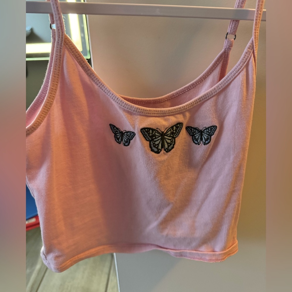 Hollister Pink Camisole with Butterfly Design